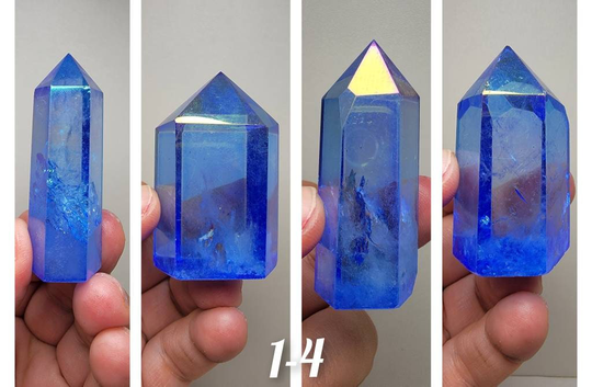 Dark Blue Jelly Aura Quartz Tower | You Pick