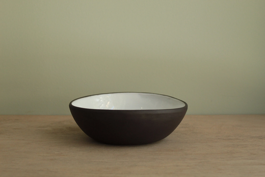 Ceramic Bowl, Cereal Handmade Ceramic Breakfast Soup Stoneware Black & White Soup Ramen Bowl, Tableware
