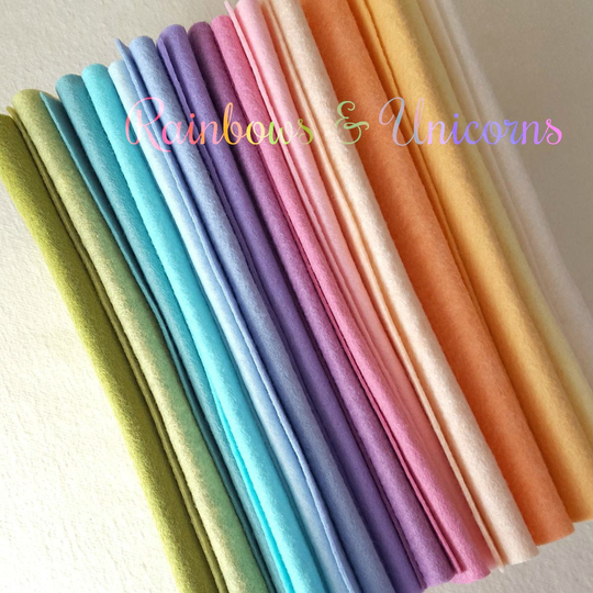 Rainbows & Unicorns Wool Blend Felt Collection - 15 9x12 Sheets