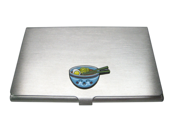 Colorful Happy Ramen Noodle Bowl Business Card Holder