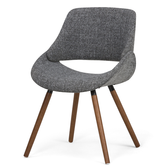 Simpli Home Malden Rustic Polyester/Polyester Blend Upholstered Dining Side Chair (Wood Frame) in Gray | AXCMALN-G