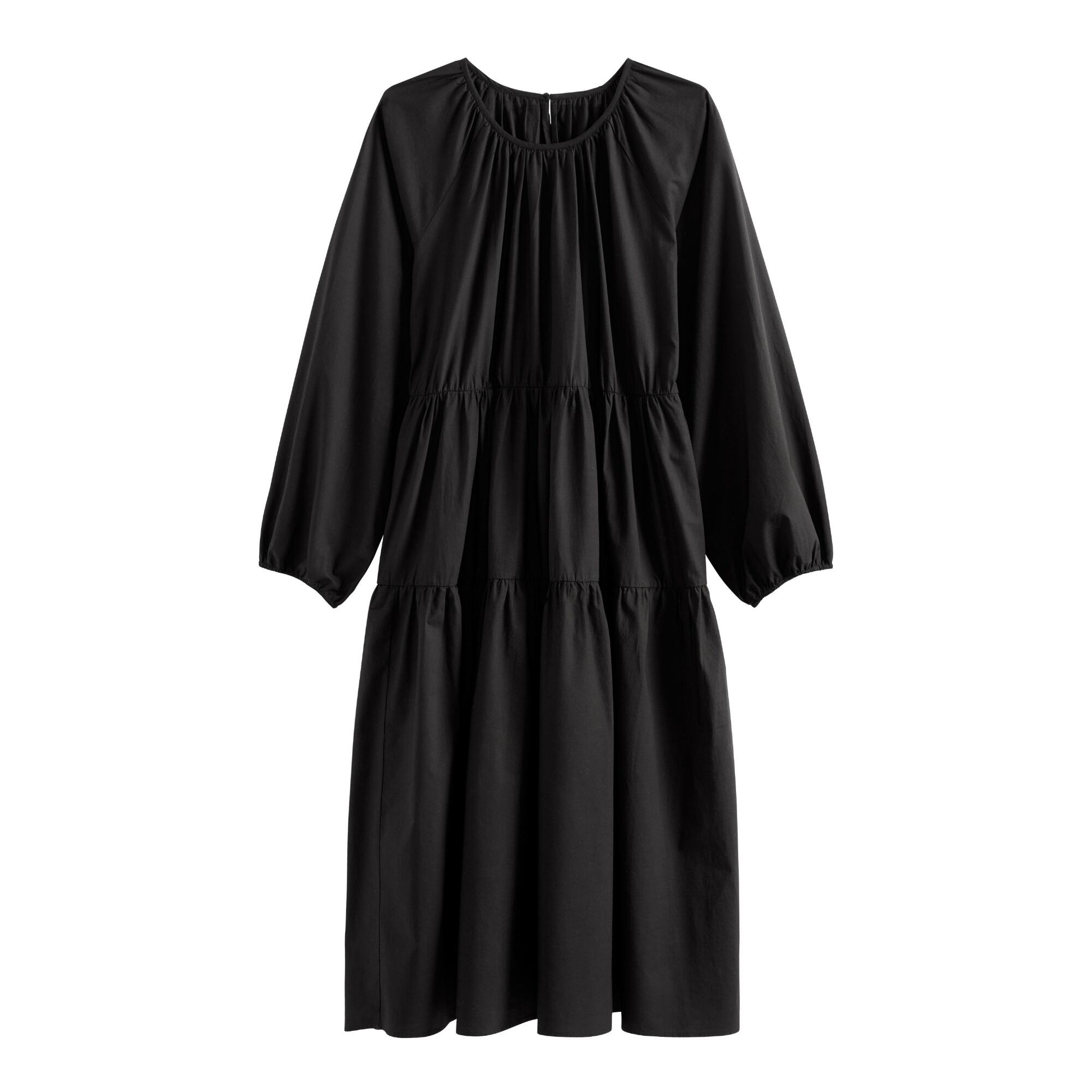 Black Balloon Sleeve Eli Dress With Pockets - Small by World Market