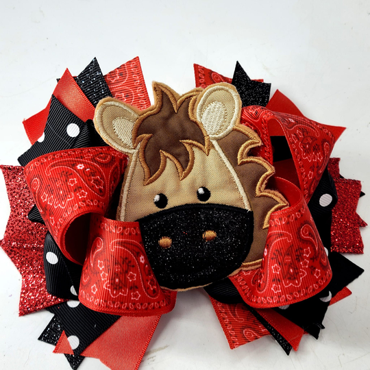 Farm Animal Pony Horse Hair Bow Over The Top Cake Smash Birthday