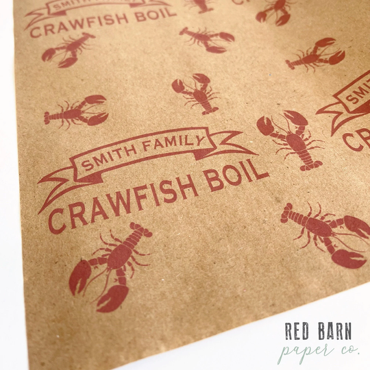 Crawfish Boil Table Runner, Personalized With Your Name