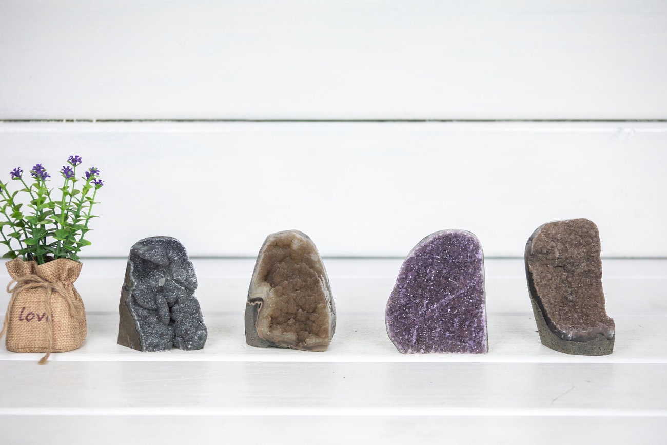 4 Pc Lot, Druzy Cathedral, Standing , Galaxy Quartz, Cut Base, Polished Crystals, Geodes, Wholesale Supplier - Gqlt0042