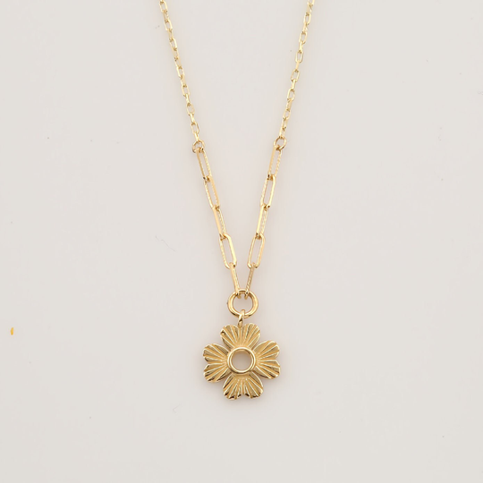 14K Solid Gold Clover Necklace | Jewelry Four Leaf Link Chain Luck Anniversary Gift For Her