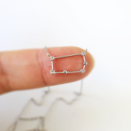 Silver Gemini Necklace, Zodiac Jewelry, Celestial Jewelry, Constellation Necklace, The Twins May, June Birthday Gift