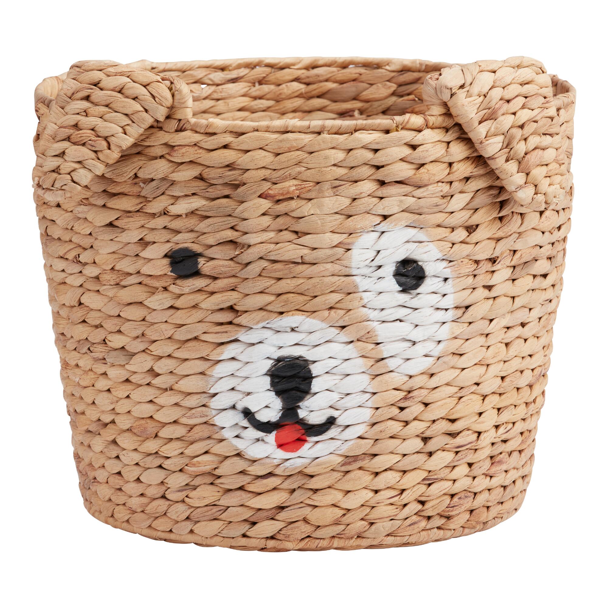 Natural Hyacinth Pup Patterson Basket - Water Hyacinth by World Market