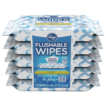 Kroger Flushable Wipes - 42.0 ea x 5 pack