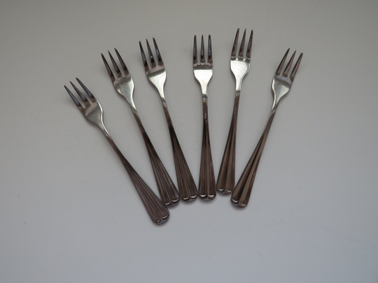 Vintage Cocktail Seafood Forks By International Silver - Set Of 6 Small Gran Royal Stainless Appetizers Entertaining