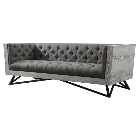 Armen Living Modern Black Metal Polyester/Blend Sofa | 721535773640