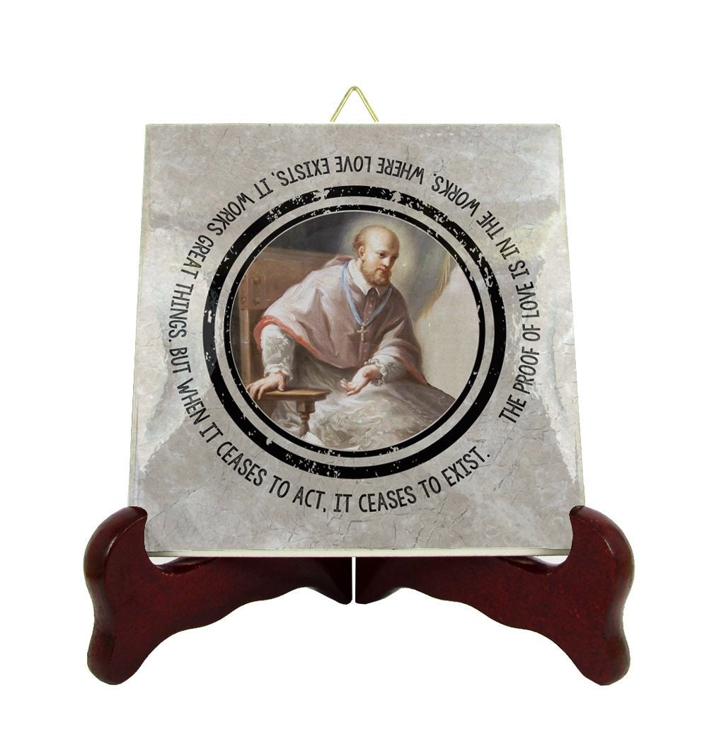 Catholic Saints Quotes - St Francis De Sales Ceramic Tile Religious Gifts Saint Catholic Quotes Print