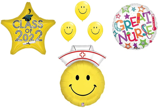 Nursing Class Of 2022 Yellow Graduation Party Balloons Decoration Supplies Medical