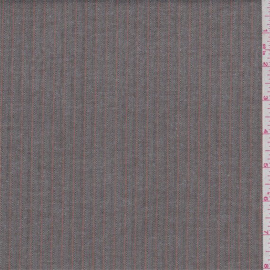 Taupe/Grey Herringbone Stripe Rayon Blend Suiting, Fabric By The Yard