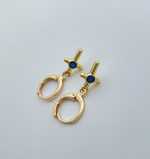 Gold 26mm Cross Hoop Earring Hoops Endless Huggies Dangle Simple Earrings Everyday/Gift For Her