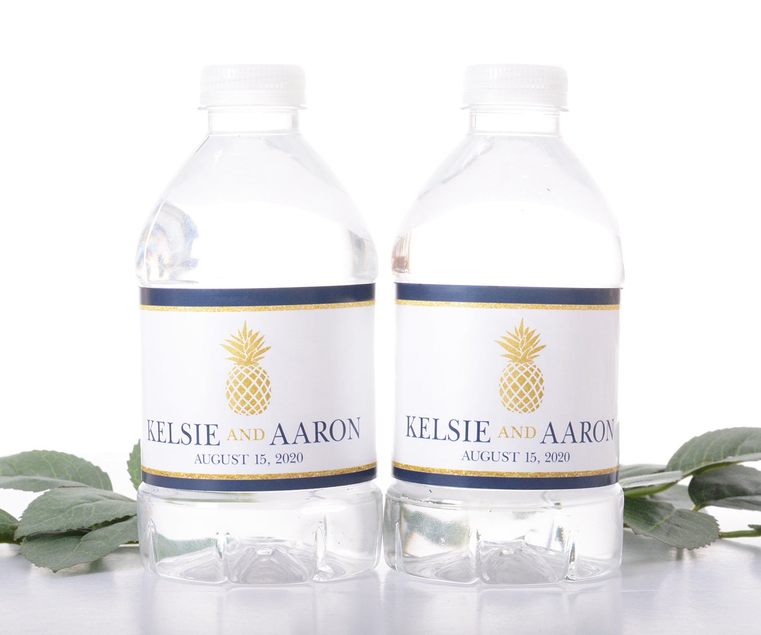 Custom Wedding Stickers - Water Bottle Labels Bottled For Weddings Pineapple Waterproof