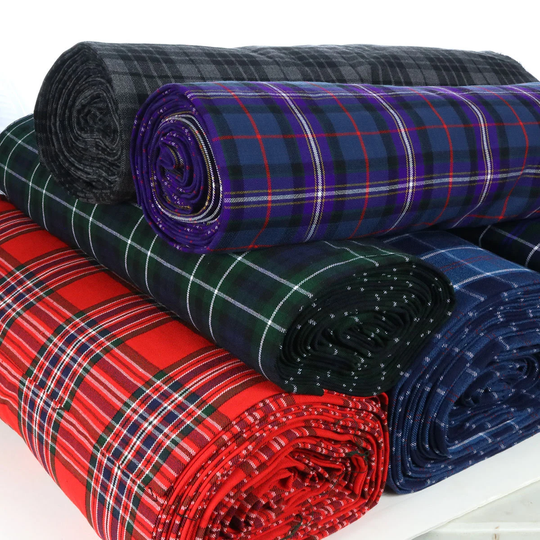 Homespun Wool Blend Tartan Fabric M-Y Tartans | Over 70 Available - Machine Washable