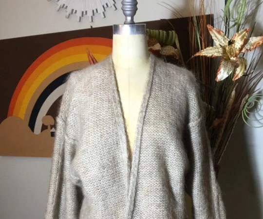 Liz Claiborne 1980's Mohair Blend Cardigan Sweater
