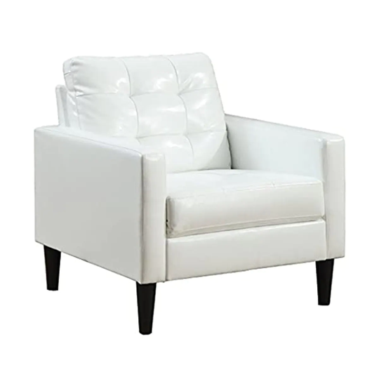 HomeRoots Amelia Modern White Pu Blend Contemporary Accent Chair | 285687