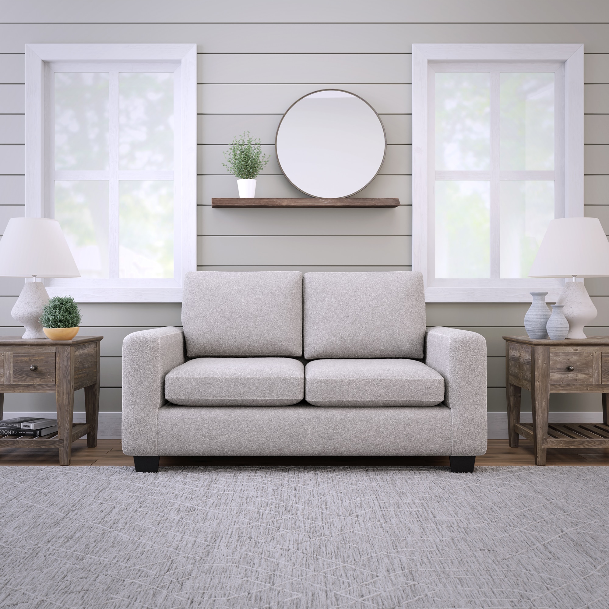 Brookside Shay Modern Light Gray Polyester/Blend Loveseat | BS0001LVS00LG