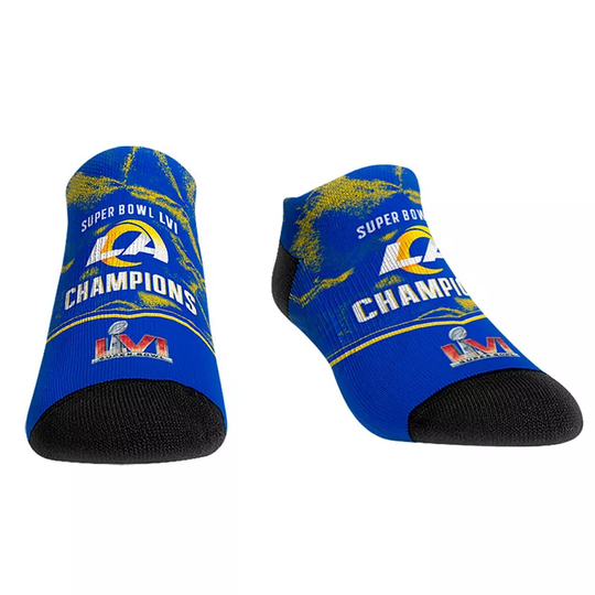 Rock Em Socks Los Angeles Rams Super Bowl LVI Champions Marble Low Cut Ankle Socks, Men's, Size: Small/Medium, Multicolor