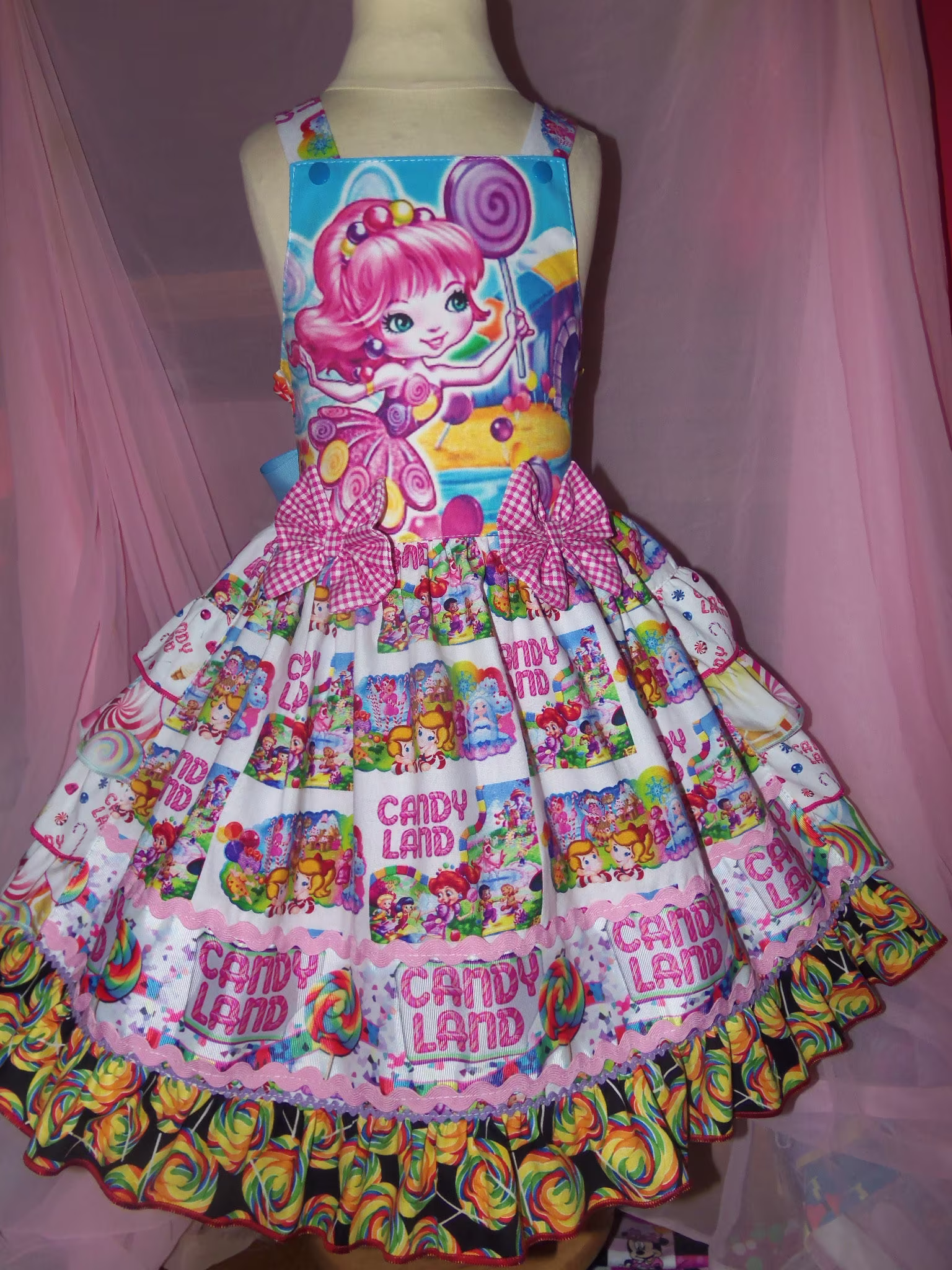 Candyland Vintage Fabric Dress Size 5T Ruffles