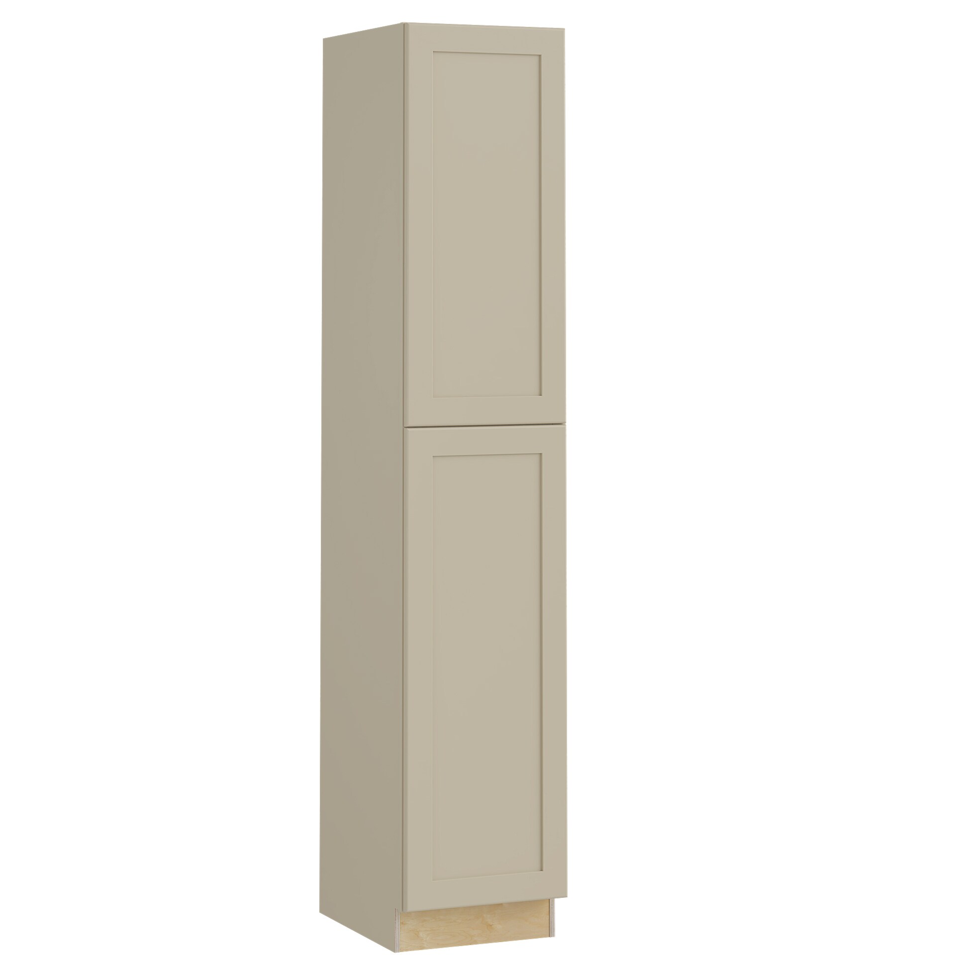 Luxxe Cabinetry 18-in W x 90-in H x 24-in D Norfolk Blended Cream Painted Door Pantry Fully Assembled Semi-custom Cabinet in Off-White | U182490L-NBC