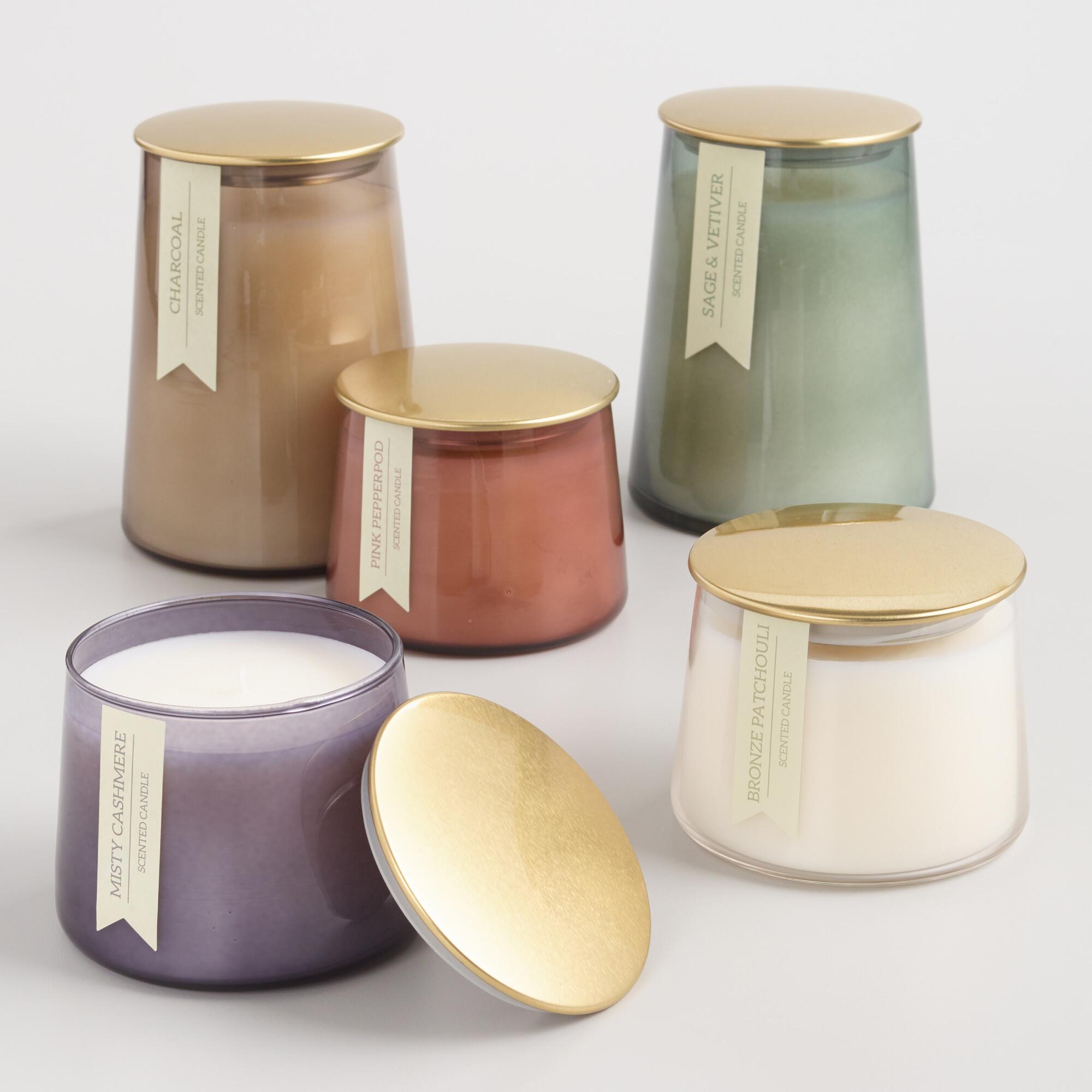 Gold Lid Glass Filled Jar Candle Collection by World Market