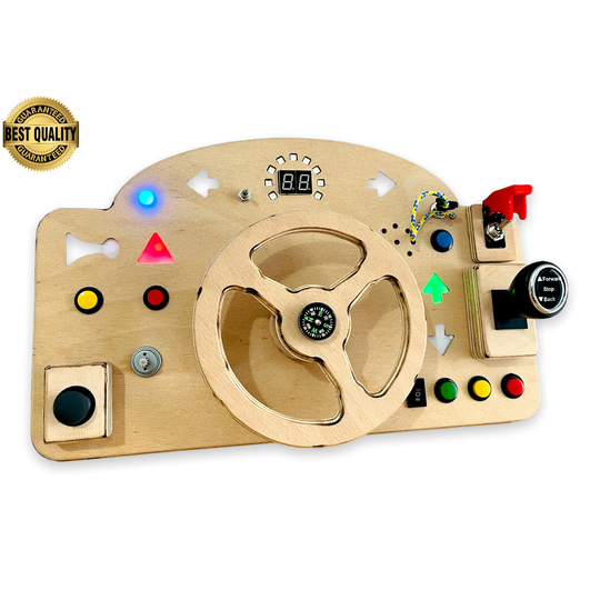 Ultimate Busyboard Baby Toddler Sensory Travel Toy Led Switch Mission Control Panel With Sound Color & Number Education Montessori