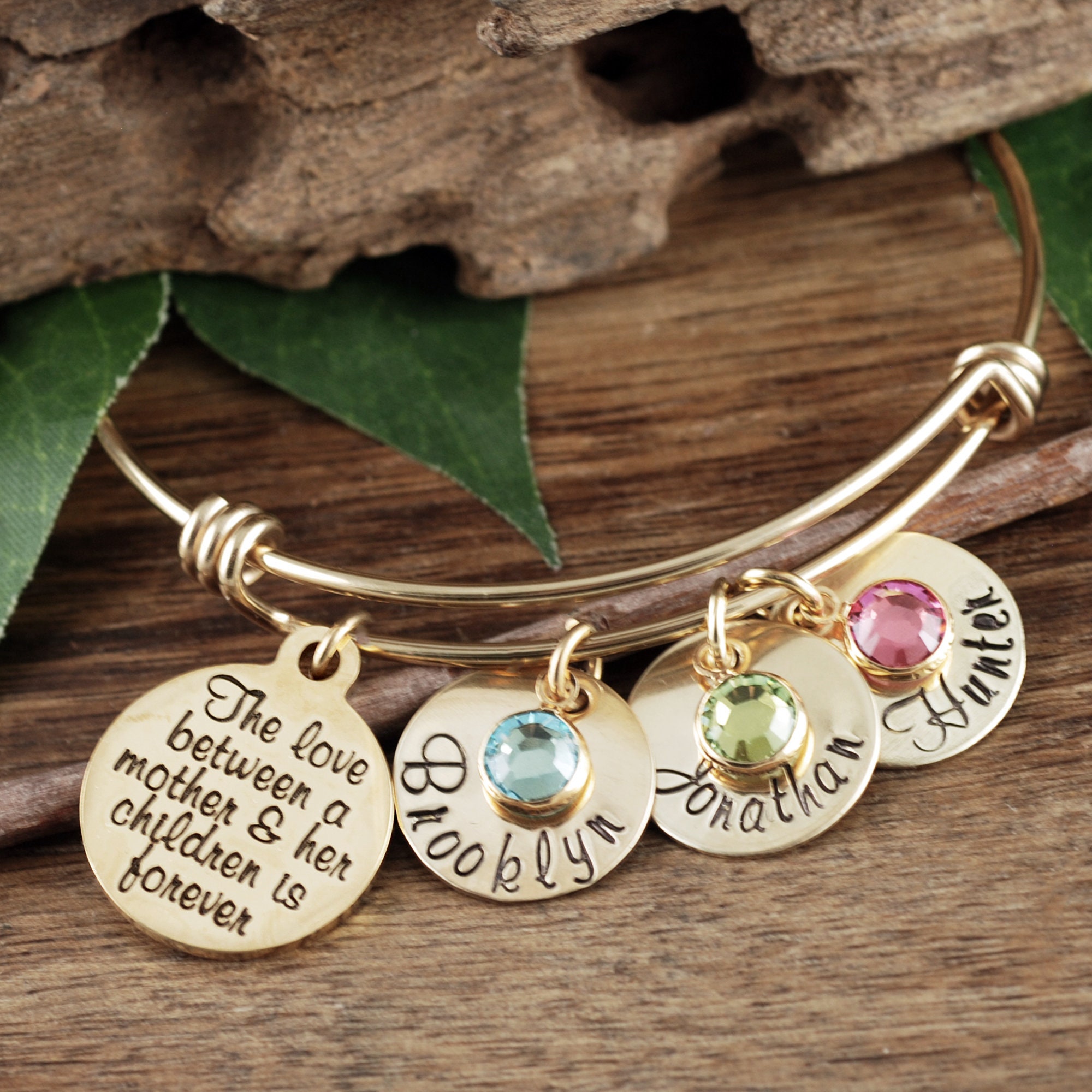 Personalized Mom Bracelet, Mother's Bangle Gift For Mom, Mother's, Bracelet For Day Gift