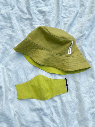 Unisex Linen Cotton Blend "Shady" Bucket Sun Hat Handmade Small Medium