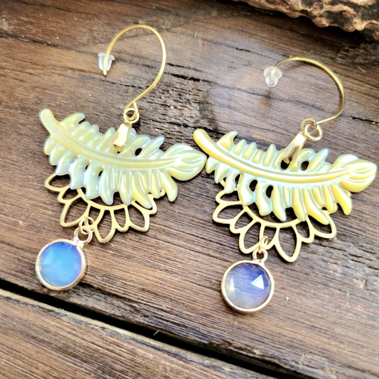 Mother Of Pearl Shell Earrings, Hippie Jewelry, Seashell Mermaid Sea Witch Beachy Ocean Birthday Gift For Sister