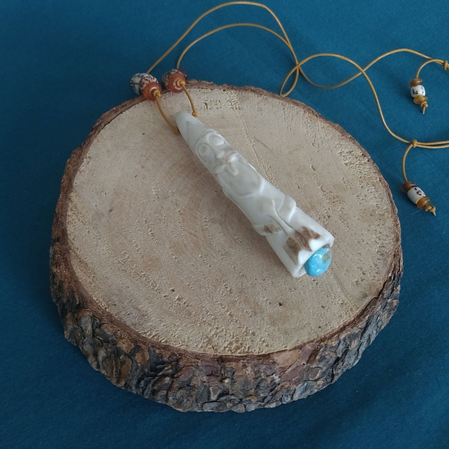 Oden/Gnome/Viking Warrior, Carved Elk Horn Tip, Larp, Cosplay, Wiccan, Pagan, Viking, Elf - Hand Made & in The Usa