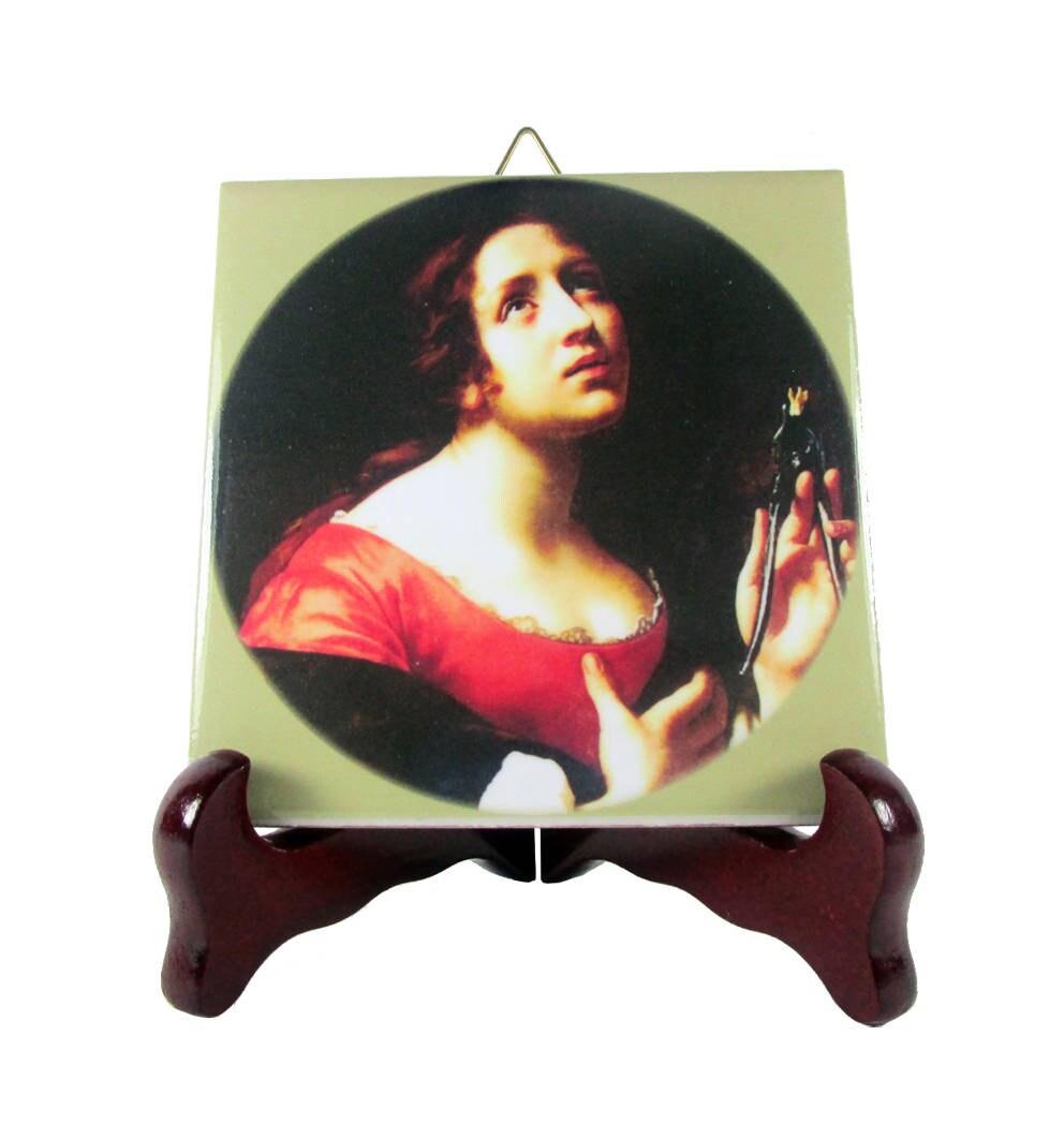 st Apollonia - Catholic Saints Serie Collectible Ceramic Tile Gift For Dentist Gifts Saint