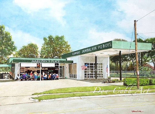 Shreveport "Marilynn's Place" Cafe, Diner, Restaurant, Art Prints & Canvas
