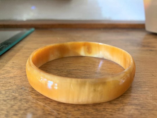 Vintage Horn Bangle Bracelet //For Small Wrist //Smaller