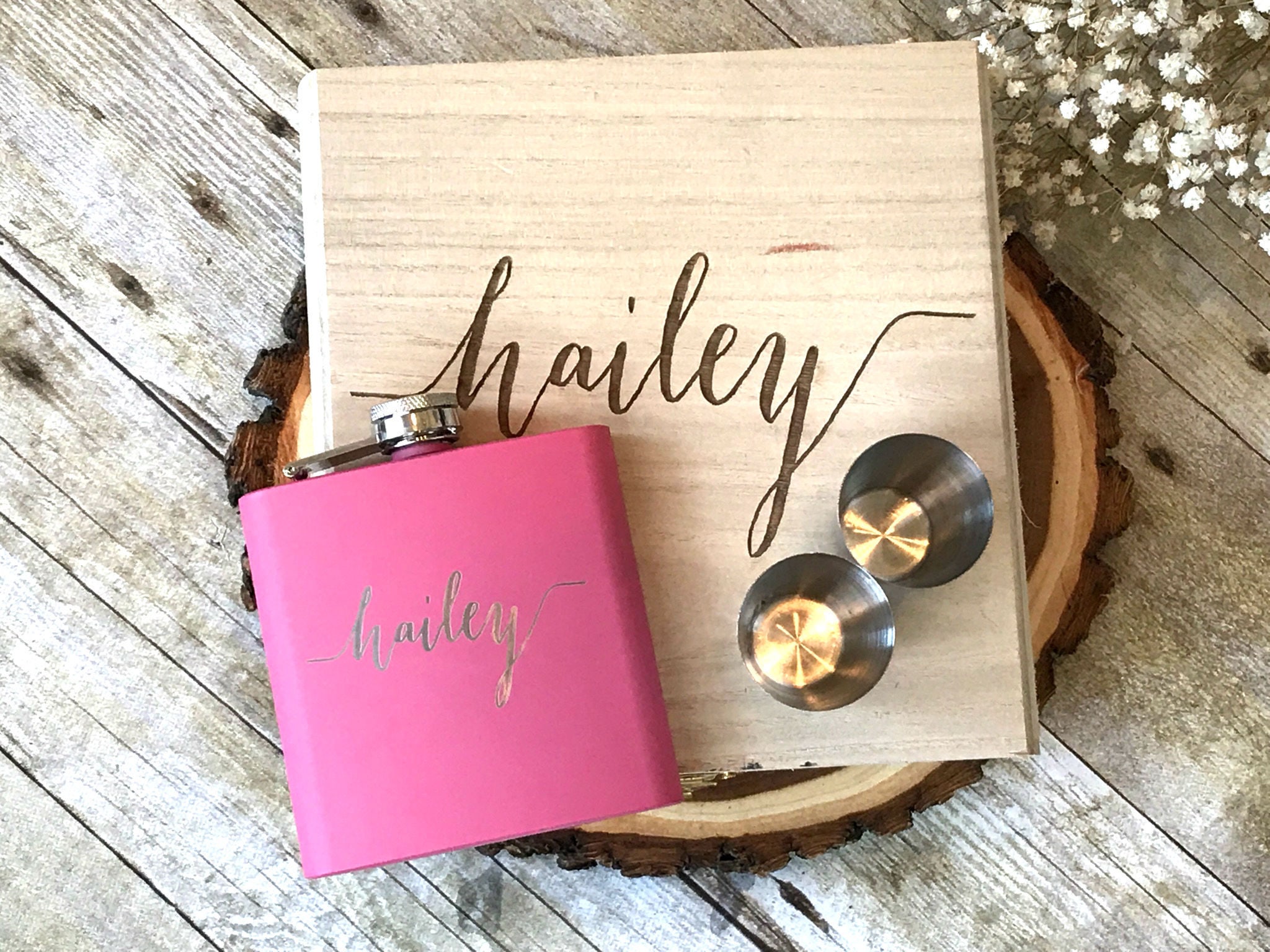 Personalized Hip Flask Maid Of Honor Gift Idea Asking Bridesmaid Box Bridal Set Bride To Be Proposal Best Friend
