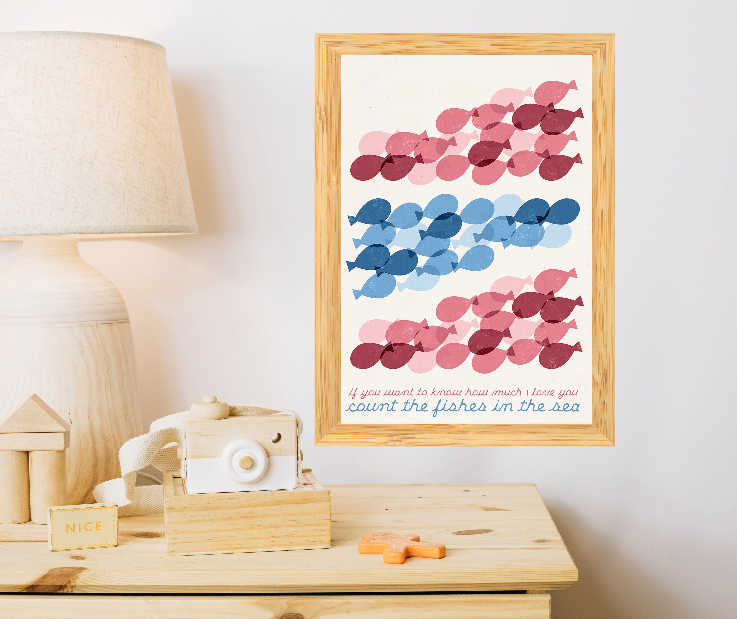 Wall Art Print Nursery Decor - For Kids-How Much I Love You Art. Sea Related Newborn Gift- Baby Pregnancy Nsr020