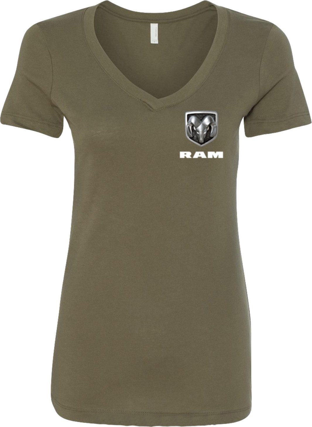 Ram Hemi Logo Pocket Print Ladies Dodge V-Neck Shirt 20459Hd2-Pp-N1540