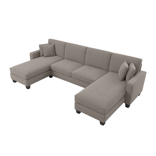 Bush Furniture Stockton Modern Beige Herringbone Fabric Polyester/Blend Sectional in Brown | SNY130SBGH-03K