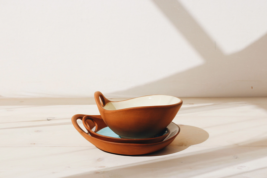 Ceramic Plates & Bowl Set | Ceramics Pottery Plate Tableware Stoneware Minimalist Stackable