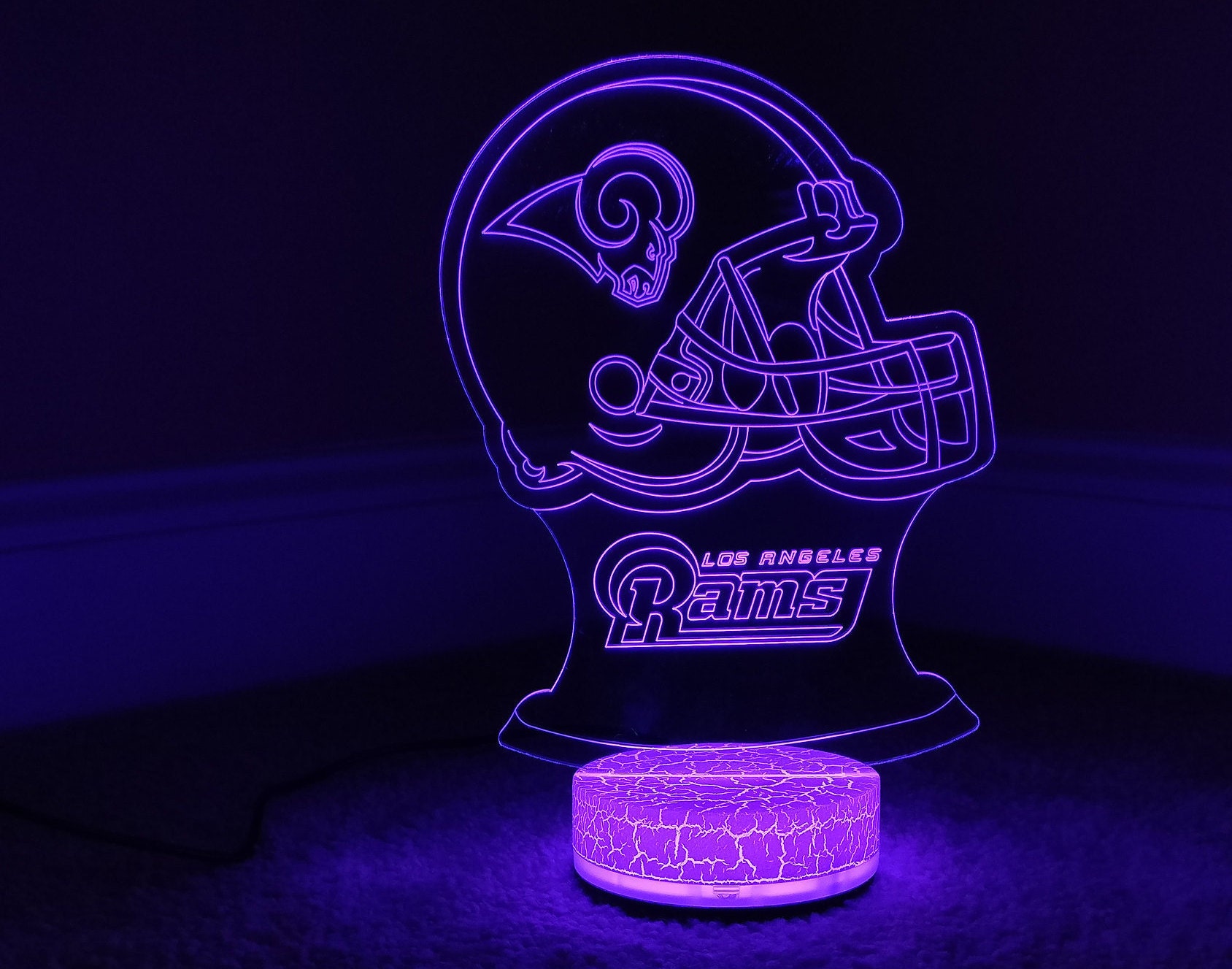 Los Angeles Rams 3D Night Lamp, Light Children Home Decor Illusion Romantic Light