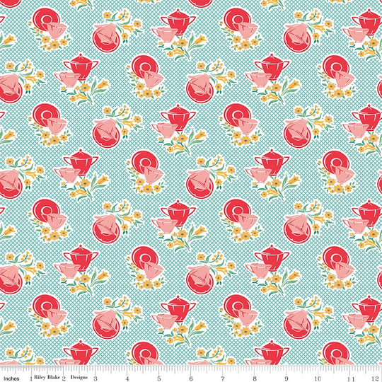 Dishes - Cook Book Fabric Collection By Lori Holt For Riley Blake Designs C11752 Cottage 1/2 Yard