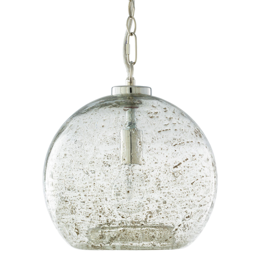 Seeded Glass Globe Mist Pendant Lamp: Blue by World Market