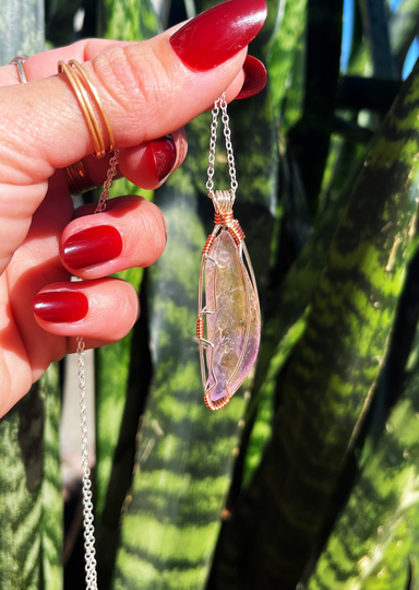 Ametrine Necklace - Amethyst & Citrine Blend Crystal