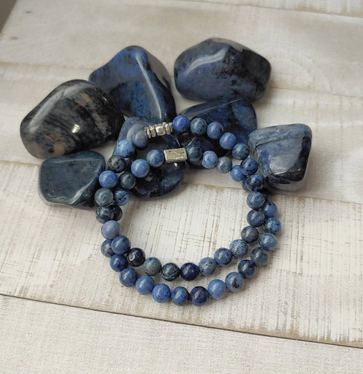 Dumortierite Bracelet, 6mm | Aaa From South Africa Intuition, Psychic Sense, Third Eye Chakra, Memory, Transformation