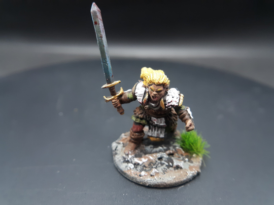 Will Paint Dwarf Female Barbarian Fighter Player Character Miniature | Hand Painted Dungeons & Dragons Medium
