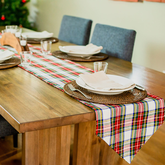 Tartan Table Runner - Homespun Wool Blend Reversible Made in The USA Choose From Over 60 Scottish Clan Tartans