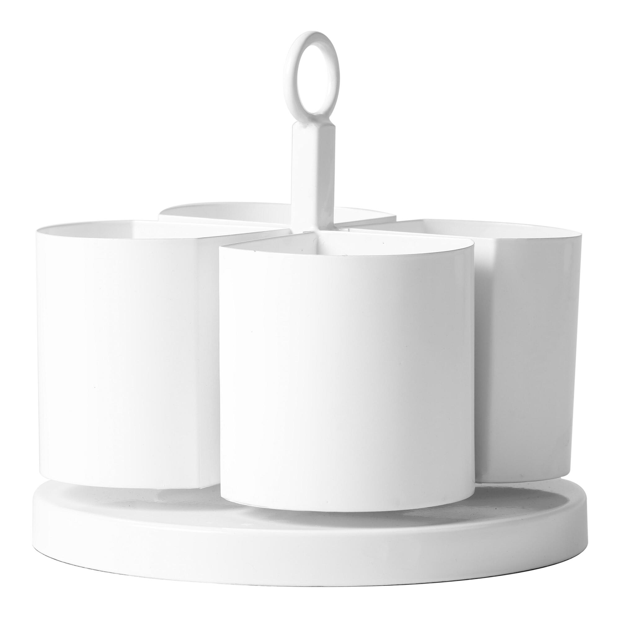 White Spinning Jenna Desk Organizer - Water Hyacinth by World Market