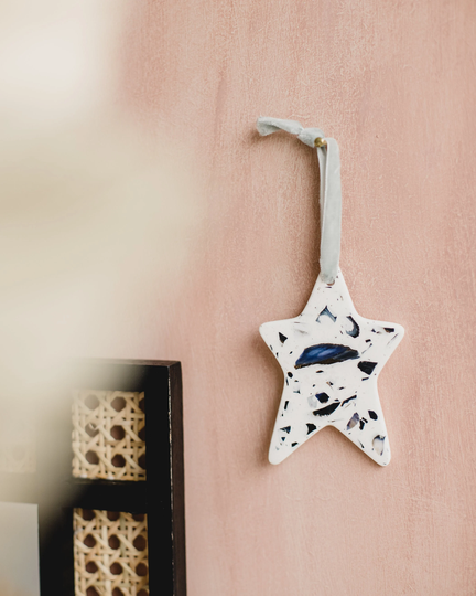 Recycled Shell Hanging Star Decoration